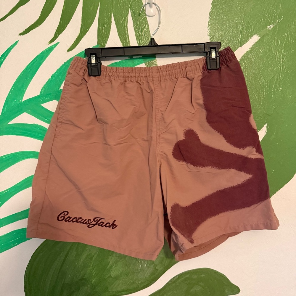 Cactus Jack Men's Two-Tone Dusty Brown & Maroon Athletic Shorts
